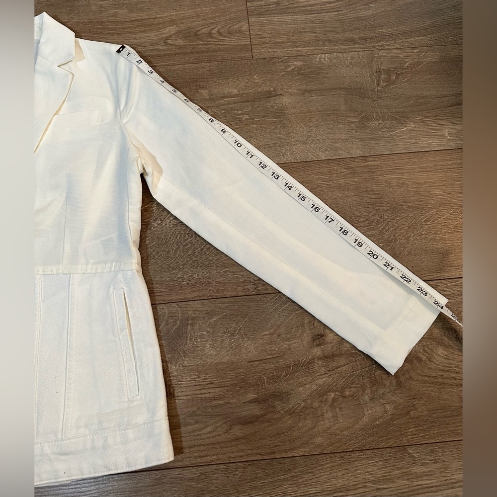 Desigual Hybrid Denim Blazer – Off-White Linen-Cotton Blend (Size 38 / NWT) - Picture 9 of 14